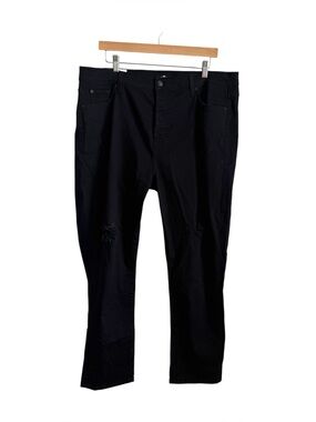 7 For All Mankind Josefina Feminine Boyfriend Distressed Black Jeans Size 34 NWT